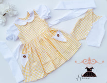 Load image into Gallery viewer, Yellow gingham Sibling set
