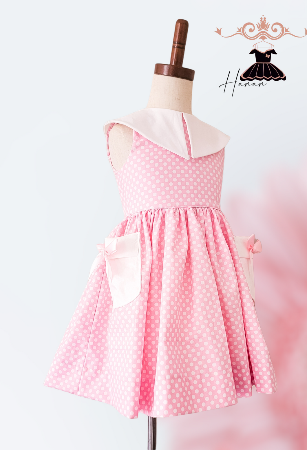 Pink polka dot dress
