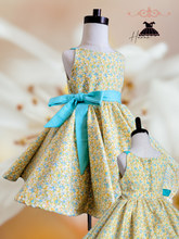 Load image into Gallery viewer, Twirl yellow floral dress
